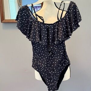 Polka Dot Ruffle One-Piece Swimsuit